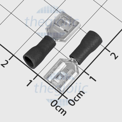 FDD1.25-250 Đầu Cosse Tab Cái 6.35x0.8mm Cỡ Dây 22-16AWG Mạ Thiếc Màu Đen