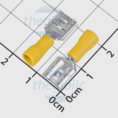 FDD1.25-250 Đầu Cosse Tab Cái 6.35x0.8mm Cỡ Dây 22-16AWG Mạ Thiếc Màu Vàng