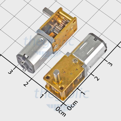 N20 Động Cơ Giảm Tốc Trục Ngang 12VDC, 60 rpm, Trục 3mm