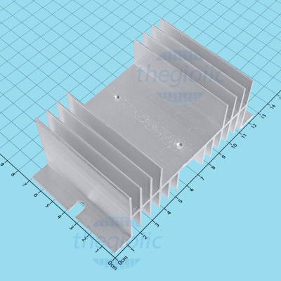 Nhôm Tản Nhiệt Cho Rơ Le Thể Rắn SSR 10-120A 125x70x50 Màu Bạc