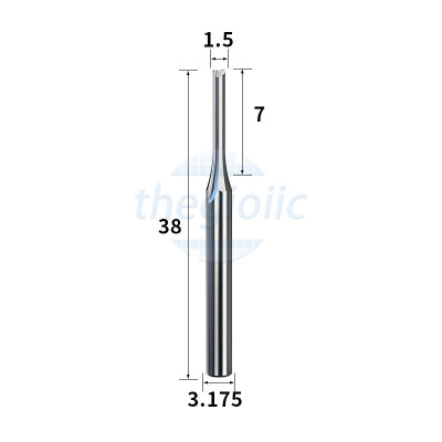 Mũi Dao Phay CNC 2 Lưỡi 3.175x1.5x7 Dài 38mm