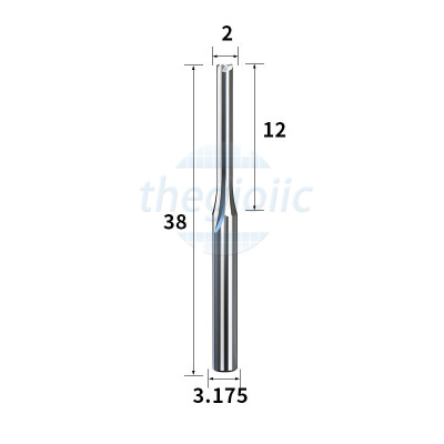 Mũi Dao Phay CNC 2 Lưỡi 3.175x2x12 Dài 38mm