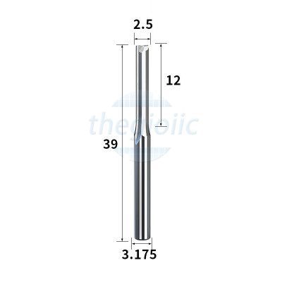 Mũi Dao Phay CNC 2 Lưỡi 3.175x2.5x12 Dài 38mm