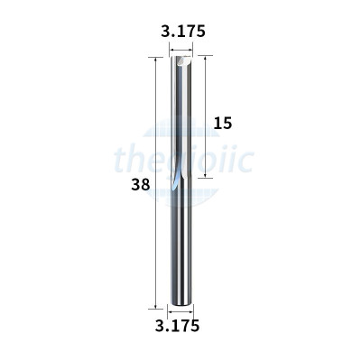 Mũi Dao Phay CNC 2 Lưỡi 3.175x3.175x15 Dài 38mm