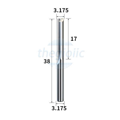 Mũi Dao Phay CNC 2 Lưỡi 3.175x3.175x17 Dài 38mm