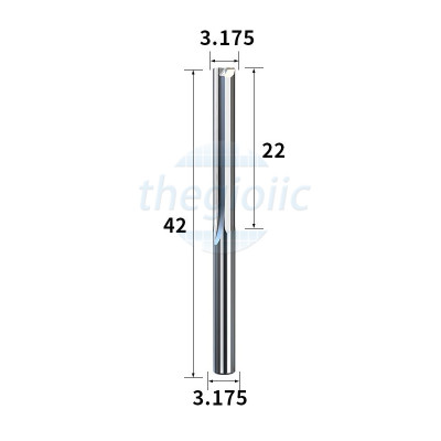 Mũi Dao Phay CNC 2 Lưỡi 3.175x3.175x22 Dài 38mm