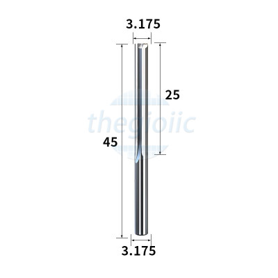 Mũi Dao Phay CNC 2 Lưỡi 3.175x3.175x25 Dài 38mm