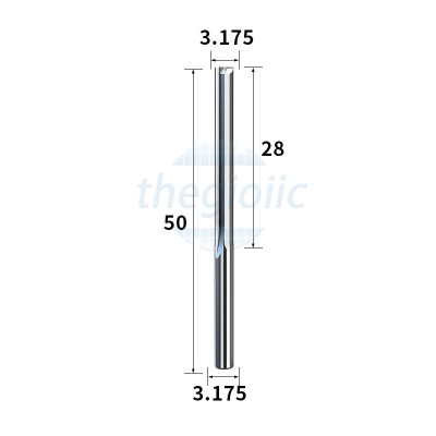 Mũi Dao Phay CNC 2 Lưỡi 3.175x3.175x28 Dài 38mm