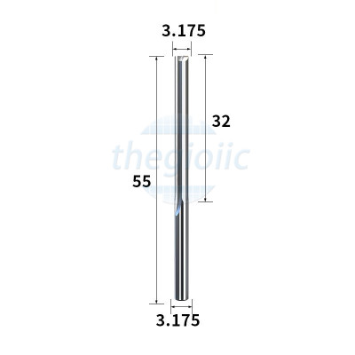 Mũi Dao Phay CNC 2 Lưỡi 3.175x3.175x32 Dài 38mm