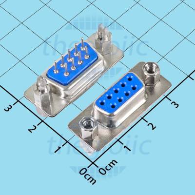 Cổng DB9 Cái 9 Chân Thẳng 2 Hàng Hàn PCB