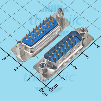 Cổng DB15 Đực 15 Chân Thẳng 2 Hàng Hàn PCB