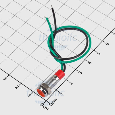 LED Đỏ Vỏ Inox 6mm 220VAC Dây Nối 10cm Chống Nước