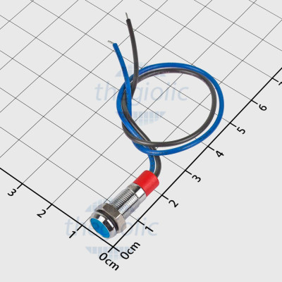 LED Xanh Dương Vỏ Inox 6mm 3-6VDC Dây Nối 10cm Chống Nước