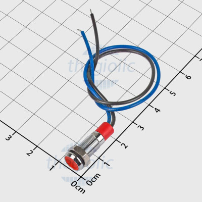 LED Đỏ Vỏ Inox 6mm 3-6VDC Dây Nối 10cm Chống Nước