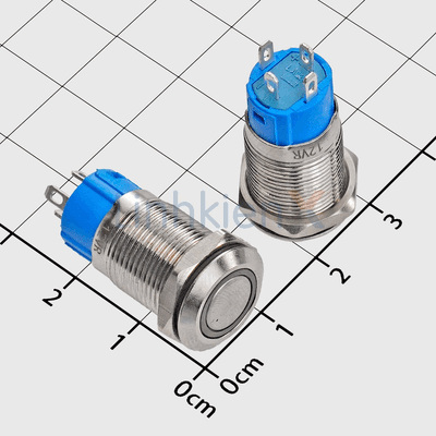 Nút Nhấn Giữ LED Đỏ 12mm 12V Inox 304 4 Chân