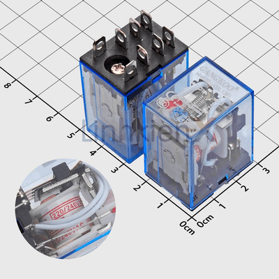 LY2NJ HH62P AC220 Rơ Le Trung Gian 220VAC 10A DPDT 8 Chân