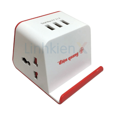 ĐQ ESK 2WR 23-3U Ổ Cắm Điện Quang 2 Lỗ + 3 Cổng USB, Nối Dây Dài 2m