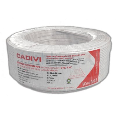 Dây Đôi Cadivi VCmd 2x1.5mm Màu Trắng