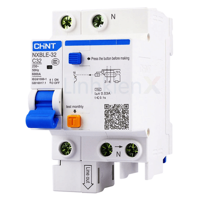 NXBLE-32 1P+N C32 RCBO Aptomat Chống Giật, Quá Tải 32A