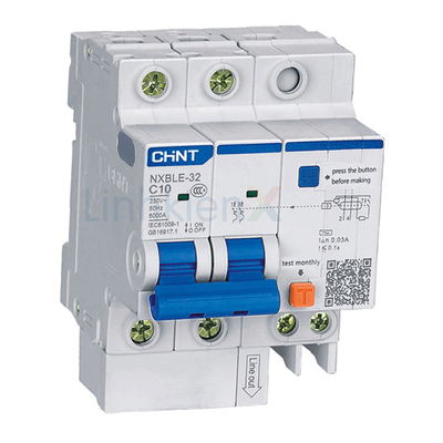 NXBLE-32 2P C10 RCBO Aptomat Chống Giật, Quá Tải 10A