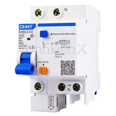 NXBLE-63 1P+N C40 RCBO Aptomat Chống Giật, Quá Tải 40A