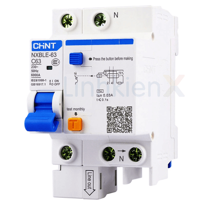 NXBLE-63 1P+N C63 RCBO Aptomat Chống Giật, Quá Tải 63A