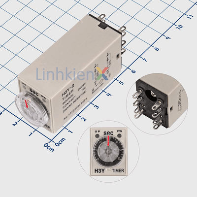 H3Y-2 Rơ Le Hẹn Giờ ON Delay 60 Giây 24VDC DPDT