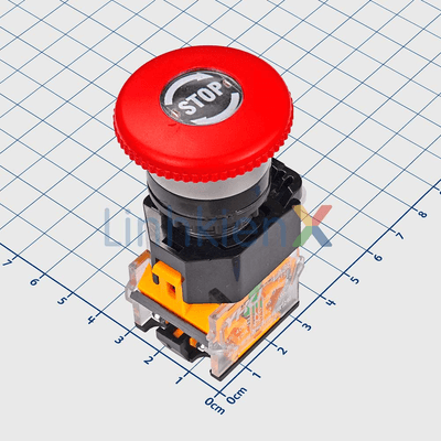 LA38-11ZS (STOP) Nút Dừng Khẩn Cấp 1NO 1NC 22mm 380V 10A