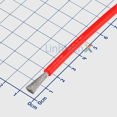 3239-12AWGx1 Dây Điện Silicon Siêu Mềm Chịu Nhiệt Loại Tốt Màu Đỏ 