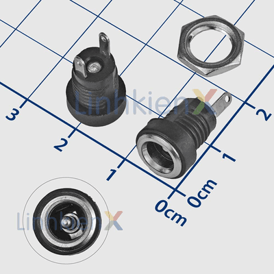 DC022B-5521 Đầu Nối Nguồn DC Cái 5521 Nối Dây Kim 2.1mm