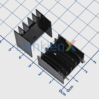 Nhôm Tản Nhiệt TO-220 25x24x16mm Hàn PCB Màu Đen