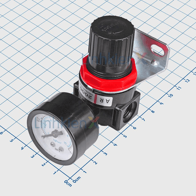 AR2000-02 Van Điều Áp Khí Nén Ren 1/4inch Có Đồng Hồ Hiển Thị