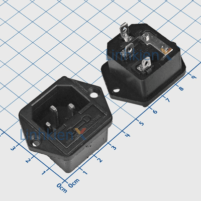 AC-03 Đầu Nối Nguồn AC 10A Bắt Ốc Có Đế Cầu Chì