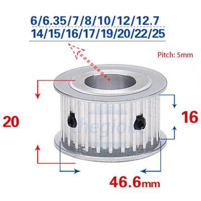 Bánh Răng 5M15-AF 15 Răng Rãnh 16 Lỗ Trục 6mm