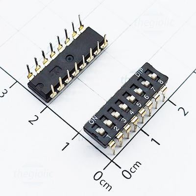 Công Tắc 8 Bit Dip Switch Xuyên Lỗ 2.54mm Màu Đen