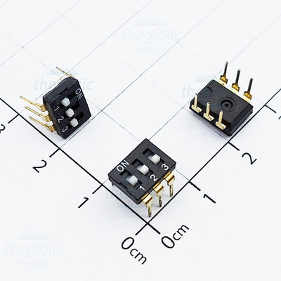 Công Tắc 3 Bit Dip Switch Xuyên Lỗ 2.54mm Màu Đen