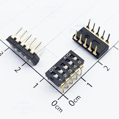 Công Tắc 5 Bit Dip Switch Xuyên Lỗ 2.54mm Màu Đen