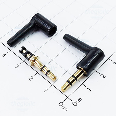 Jack Audio 3.5mm Đực 3 Cực Hàn Dây Vuông Góc